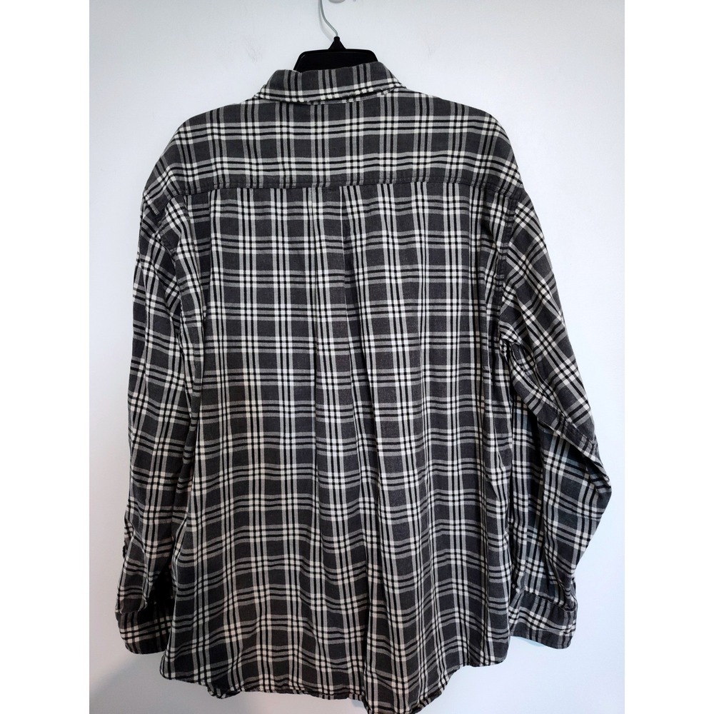 J.Crew Oarsman Mens XL BlackWhite Plaid Flannel ButtonDown Shirt Cotton Long Slv - Picture 2 of 5